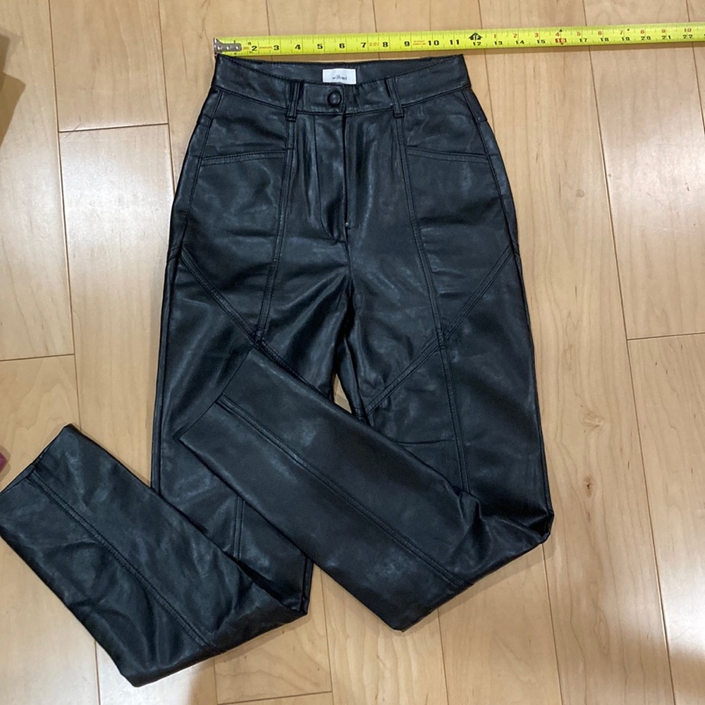 Aritzia rebel leather pants black